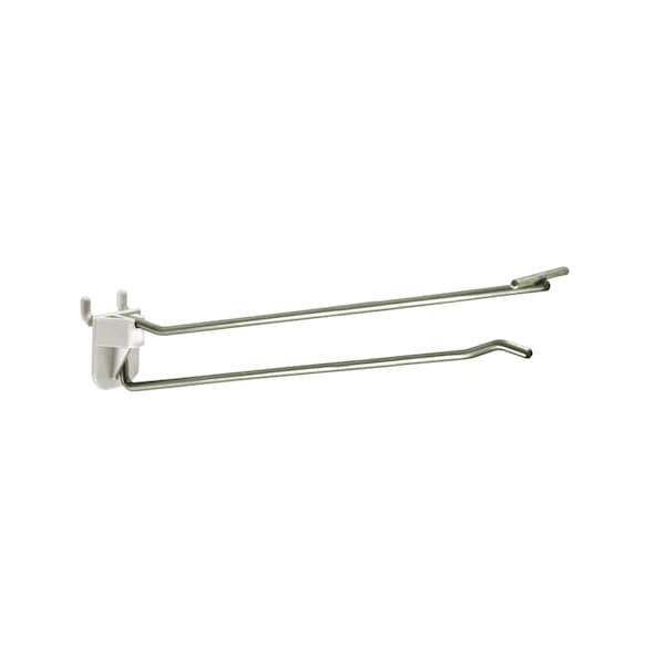 8" Metal Wire Flip Scan Plastic Quick Back Hook: 0.187" Dia., PK50